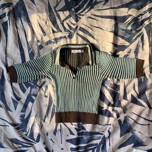 Zara Striped collar Top